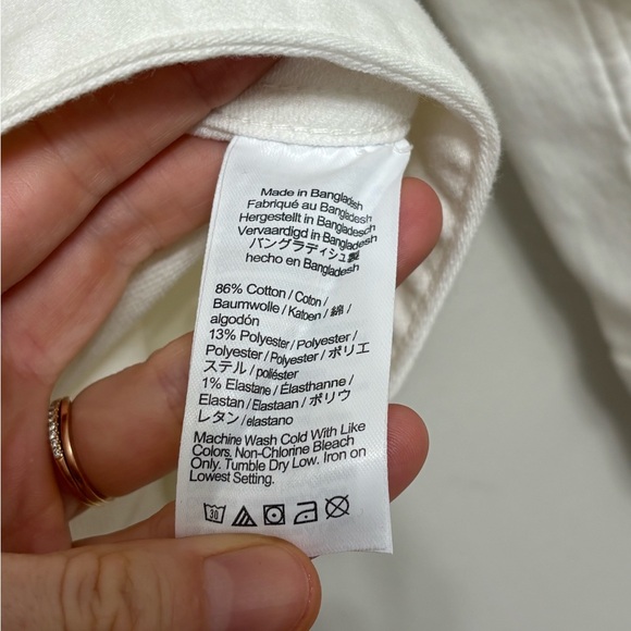 NWT J. Crew Factory Crewcuts Girls' White Jean Jacket - Size 6-7 - Picture 6 of 7